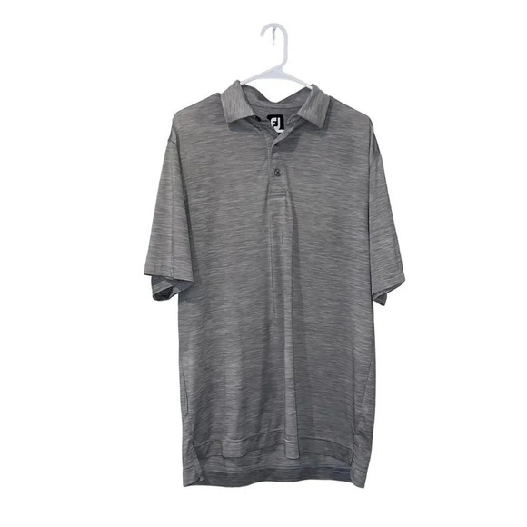 Men's Footjoy Grey Heathered Polo Size Medium - Picture 1 of 3